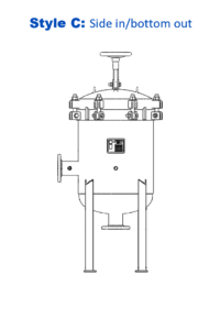 Bag Filter Housing Side In - Bottom Out Configuration